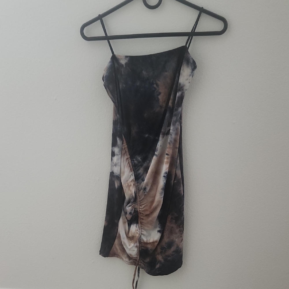 Windsor Black and Brown Tie-Dye Mini Dress